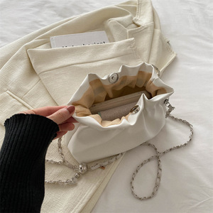 Fashion New Designer High Quality PU Leather Chain Shoulder Messenger Bag Drawstring Luxury Women Handbag OEM ODM - Product Image 4