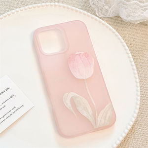 Qualità garantita custodia per telefono cellulare in Silicone bellissimo dolce disegno tulipano <span class=keywords><strong>rosa</strong></span> per <span class=keywords><strong>iPhone</strong></span> 16 15promax 14 <span class=keywords><strong>13</strong></span> 11 - Product Image 4