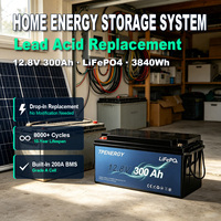 Batería TPENERGY 12V 300Ah LiFePO4, Reemplazo de Batería de Plomo-Ácido, BMS Integrado, Gran Capacidad, Solar