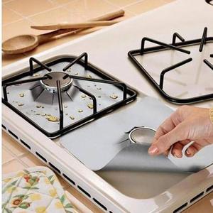 4 pièces de protection de surface pour cuisinière à gaz de 27 cm, lavables, résistantes à l'huile et à la saleté, accessoires de nettoyage de cuisine - Product Image 3