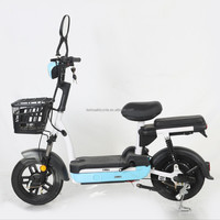 Vélo électrique Leshuai Little Prince à 3 vitesses, cadre en acier, roues de 14 pouces, moteur à moyeu arrière, freins à disque, batterie au plomb-acide, autonomie de 60 km