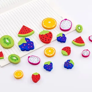 Hot Cute Fruit Cuisine Shape Rubber Eraser Student Learning Stationery for Child Creative Novelty Erasers New Stationery