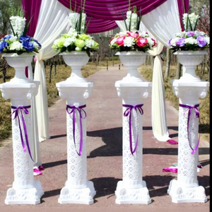 Elegantes Pilares Romanos y Macetas de Fibra de Vidrio para Bodas, Tamaño y Color Personalizados, Decoración para Pasillos y Caminos para Grandes Eventos de Boda - Product Image 1