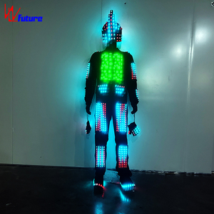 ชุดหุ่นยนต์เรืองแสง LED แฟชั่นผู้ชาย สีสันสดใส โปรแกรมได้ สำหรับการแสดงบนเวทีและการเต้น - Product Image 3