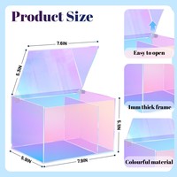 Boîte de rangement en acrylique arc-en-ciel avec couvercle, organisateur élégant pour salle de bain, cuisine, salon, coiffeuse, bureau