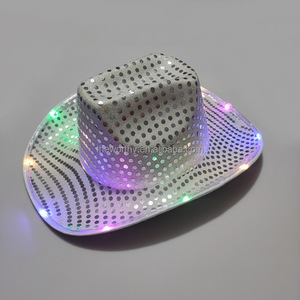 T-Worthy Factory Direct LED Flashing <span class=keywords><strong>Neon</strong></span> EL Wire Hat Light-Up Jazz Hat pour les fêtes du poisson d'avril de Noël en coton - Product Image 3