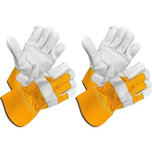 Gants de travail entièrement en cuir, ignifuges, imperméables, anti-coupures, 12 pouces, durables, robustes, pour travaux de construction et de jardinage - Product Image 1