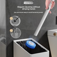 Brosse de toilette jetable QY en plastique moderne avec têtes de rechange désodorisantes et solubles pour usage domestique