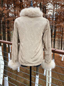 Automne printemps Double face porter manteau de fourrure de <span class=keywords><strong>renard</strong></span> femmes vestes de fourrure réversibles manteau brillant tissu Style poids léger - Product Image 4