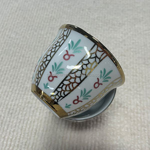 60cc 80cc <span class=keywords><strong>125cc</strong></span> impression personnalisée ruban plaqué or céramique porcelaine fine cawa tasse logo arabe - Product Image 4