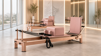 Alat Pilates Reformer Portabel dari Aluminium Alloy, Dapat Disesuaikan, Ramah Lingkungan, Penggunaan Universal untuk Studio Pilates, Yoga, dan Kesehatan di Rumah