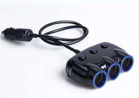 Adaptateur allume-cigare de voiture avec prise séparatrice 120W 5V 3.1A LED