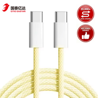 Kabel Pengisian Cepat USB Type-C 60W Berkualitas Tinggi OEM 1M/Jaket Nilon Kustom untuk iPhone 15/16/17 Kamera Konduktor Tembaga Murni