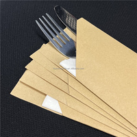 Sacs d'argenterie en papier kraft écologique serviette à l'intérieur des pochettes de couverts ensemble de sacs porte-ustensiles kraft manches pochette sac de tissu