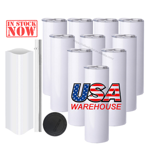 अमेरिका के गोदाम का स्टॉक 20 औंस 20 औंस स्किनी कप सीधे काले सफेद सबलिमिनेशन टंबलर के लिए तैयार - Product Image 1