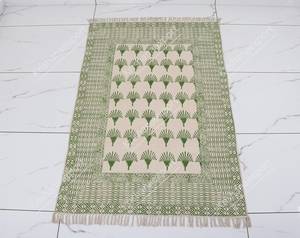 Indian <b>Boho</b> Kilim Style Cotton Dhurrie <b>Rug</b> Hand Block Printed Bedroom Area Carpet Home Decor - Product Image 6