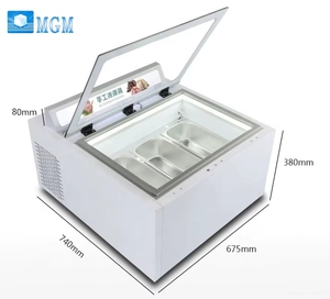 Vitrine réfrigérée de comptoir à ouverture frontale pour <span class=keywords><strong>yaourt</strong></span> et glace, avec compartiment de stockage pour <span class=keywords><strong>yaourt</strong></span> frit en tranches épaisses, certifiée ETL - Product Image 3