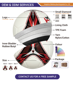 Balón <span class=keywords><strong>de</strong></span> Fútbol Profesional <span class=keywords><strong>de</strong></span> Entrenamiento, Diseño <span class=keywords><strong>de</strong></span> Diamantes en Negro y Rojo, Talla 5, PU, Termosellado, en Stock - Product Image 3