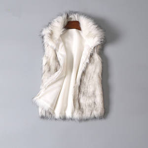 Nouveau européen et américain automne et hiver gilet en fausse fourrure <span class=keywords><strong>mi</strong></span>-long col montant fourrure artificielle cheval Clip veste - Product Image 1