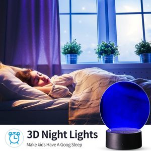 Honoson 4 Mảnh 3D đêm dẫn ánh sáng đèn cơ sở E26 bóng đèn cơ sở đánh bóng kết thúc rõ ràng tấm Acrylic điều khiển từ xa Cáp <span class=keywords><strong>USB</strong></span> - Product Image 2