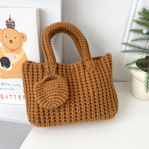 Mode tricoté sac à main <span class=keywords><strong>petit</strong></span> fait à la main Crochet motif décontracté Shopping voyage dame Durable Polyester Mini sac fourre-tout <span class=keywords><strong>porte</strong></span>-<span class=keywords><strong>monnaie</strong></span> - Product Image 3