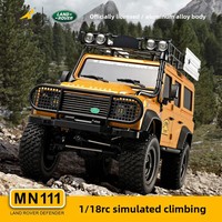 Kit de voiture RC tout-terrain AiJH MN 111 modèle 1:18, camion RC assemblé, professionnel, 4x4, avec éclairage LED, métal