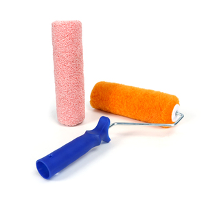 <span class=keywords><strong>Rouleau</strong></span> <span class=keywords><strong>de</strong></span> <span class=keywords><strong>peinture</strong></span> murale acrylique industriel/bricolage <span class=keywords><strong>de</strong></span> 9 pouces pinceau personnalisable OEM support rayures colorées manche jaune en polyester - Product Image 5