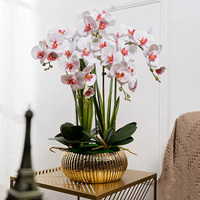 Supplier Grosir Anggrek Phalaenopsis Sutra Realistis Buatan Tangan untuk Importir, Distributor, Toko Bunga, Natal, Paskah
