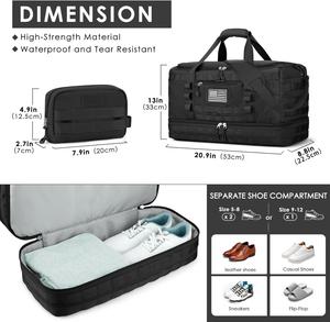 Factory Black Tactical Backpack for <b>Men</b> Women <b>Gym</b> Workout Travel <b>Bag</b> Toiletry Compartment Wet Pocket Shoe Storage Weekender - Product Image 4