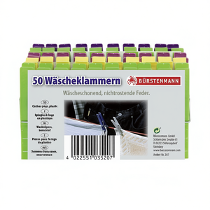 BRSTENMANN Pinzas para Ropa, 50 Piezas, Plástico, Resistentes a la Oxidación, con Resorte - Product Image 1