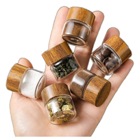 M Mini bouteilles en verre cuisine scellé peut thé grains de café conteneur de stockage Tube couvercle en bois scellé bidon petits pots à épices