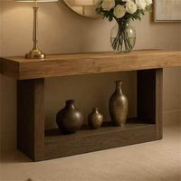 Console d'entrée convertible en bois massif Wabi-Sabi, table de couloir moderne minimaliste de luxe léger, meuble d'appoint mural
