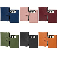 Étui portefeuille pour iPhone Duo en cuir végétalien premium, avec rabat, plusieurs emplacements pour cartes, fermeture magnétique, protection intégrale
