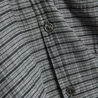 Chemise noire prêtre à manches courtes pour homme col montant décontracté Denim pour l'été pour l'église catholique Chemise pour homme