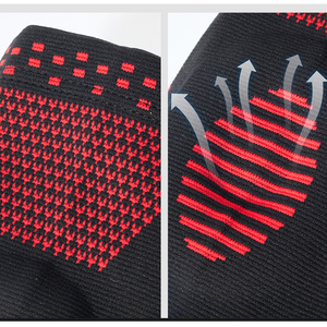 Genouillère de compression élastique en nylon tricoté antidérapante avec logo personnalisé et stabilisateurs latéraux - Product Image 5