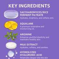 Crème hydratante au lait d'acide hyaluronique et au filtrat de ferment de riz, éclaircissante pour peaux foncées, très vendue