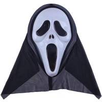 Masque Halloween Party personnalisé en plastique effrayant panique crier visage complet cosplay masques de fête avec écharpe