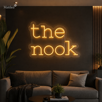 Enseigne néon LED personnalisée The Nook, panneau mural lumineux en acrylique, alimentation USB 5V, boîtier de batterie inclus, prêt à être expédié, sans MOQ, pour café, bar, décoration intérieure