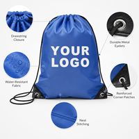 Sac à cordon pliable portable avec logo personnalisé, polyester 210d, sac à dos de sport de plage, sac à cordon en nylon pour la salle de sport