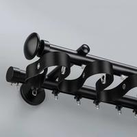 Ensemble de tringles à rideaux de luxe 1-1/8 po en métal robuste avec embouts sphériques pour aménagements de fenêtres sur mesure