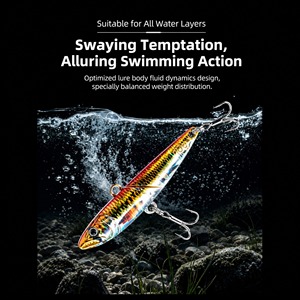 Señuelo VIB Crank de 77 mm y 17 g, Hundimiento Lento, Vibración, Largo Alcance, Anzuelos Triples, Recubrimiento Láser, para Pesca de Lubina, Trucha y Lucio en Agua Dulce y Salada - Product Image 2