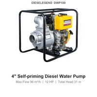 Pompa Air Bertekanan Tinggi Mesin Diesel VISION 4 Inch untuk Pertanian, Self Priming, Sentrifugal, Dewatering OEM DWP100