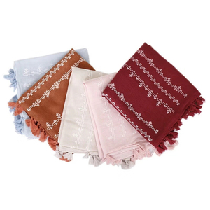 Hiyab musulmán <span class=keywords><strong>de</strong></span> algodón con borlas, <span class=keywords><strong>pañuelo</strong></span> para la cabeza, moda <span class=keywords><strong>de</strong></span> <span class=keywords><strong>mujer</strong></span>, árabe, Malasia - Product Image 1