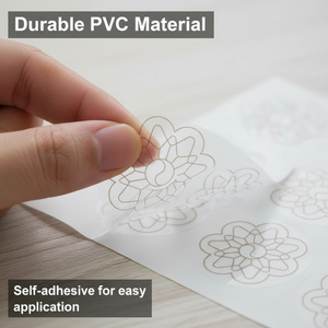สติกเกอร์ลายแมนดาลาใส ทนทาน ผลิตจาก PVC ลอกออกง่าย ลายดอกไม้หยินหยาง สำหรับตกแต่ง - Product Image 5