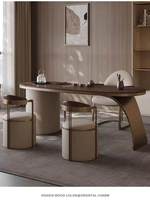 Table basse de style français en bois massif, haut de gamme, minimaliste, luxe léger, pour salon, avec design intégré en bois de noyer