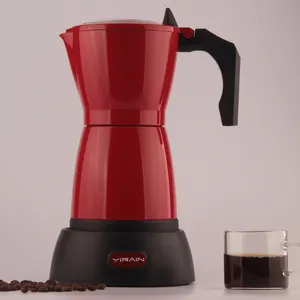 Elektrikli kahve makinesi 6cup 300ml moka maker 480W İtalyan moka pot sıcak satış elektrikli bardak alüminyum Moka kahve üreticisi