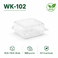 Grande boîte à clapet en plastique PET la plus de boulangerie fournisseur de conteneurs de stockage de gâteaux de pâtisserie