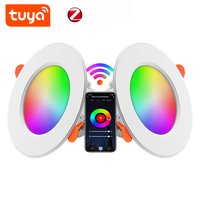 Lámpara de Techo Inteligente de Aluminio Moderna Personalizada al por Mayor, WiFi+Zigbee, Control Remoto por Aplicación Tuya, CCT Regulable, Luz LED Empotrada para Interiores