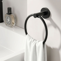 Kit d'accessoires de salle de bain à fixer au mur, en acier inoxydable, multi-pièces, avec crochet de rangement pour serviettes et porte-serviettes pour salle de bain
