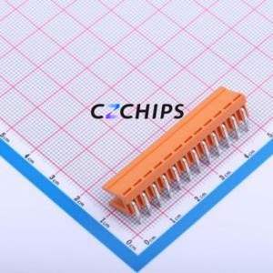 JL396R-39612O01 Plug-in Terminal Block Bent Lead Through Hole,P=3.96mm Board-to-Board / Socket - Open 1x12P 3.96mm Orange - Product Image 2